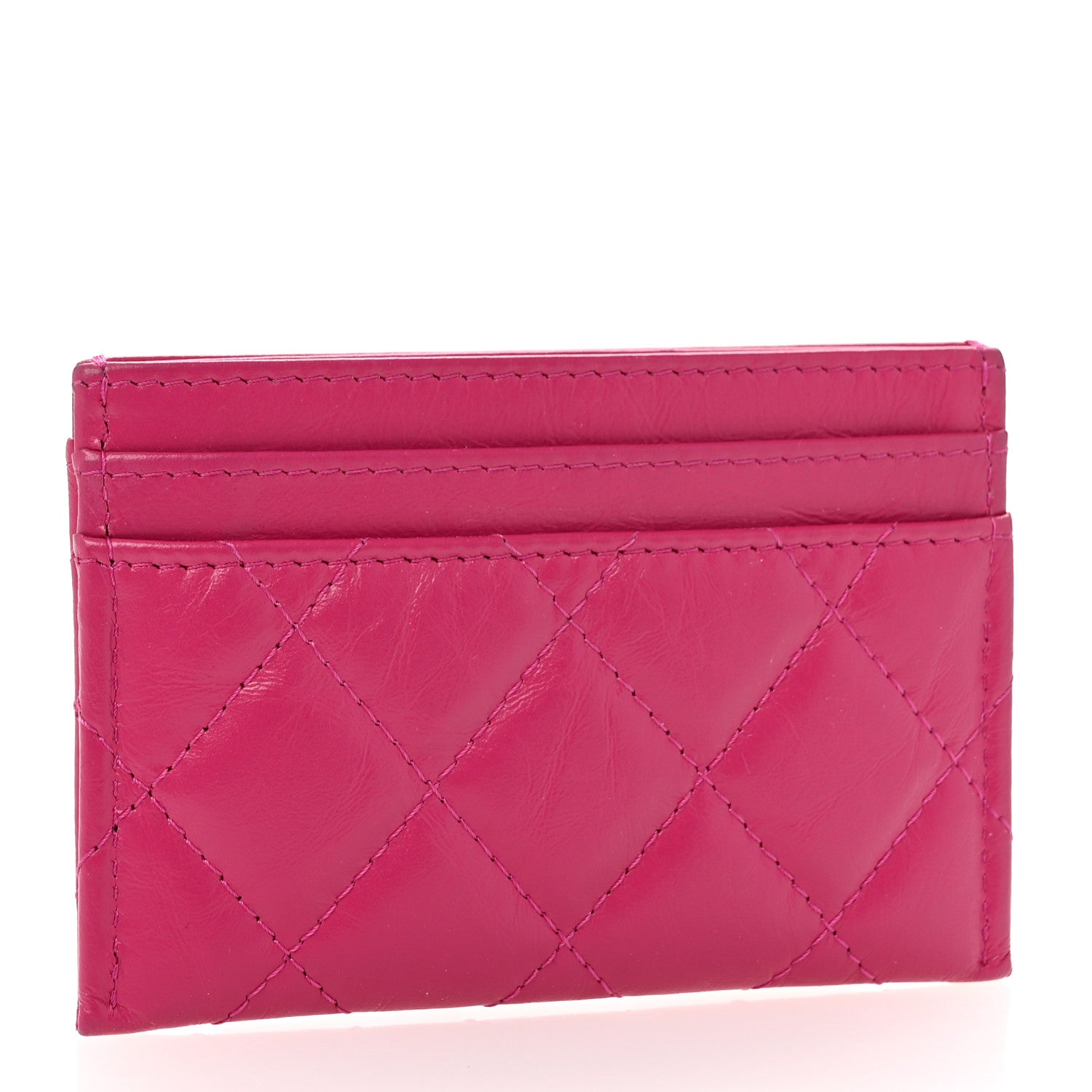 Chanel Aged Calfskin Quilted Reissue Card Holder Fuchsia 3 of 10