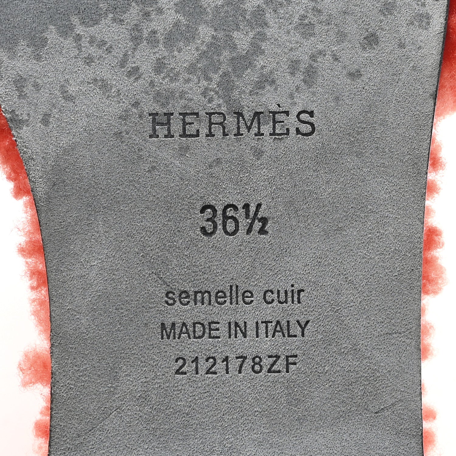 Hermes Woolskin Oran Sandals 36.5 Orange 7 of 8