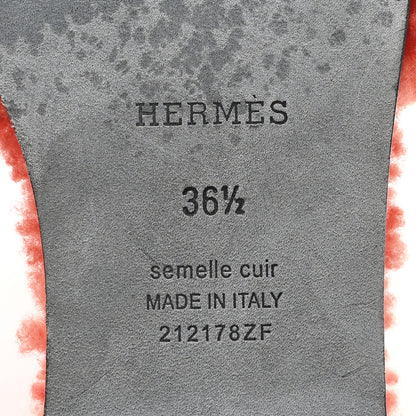 Hermes Woolskin Oran Sandals 36.5 Orange 7 of 8