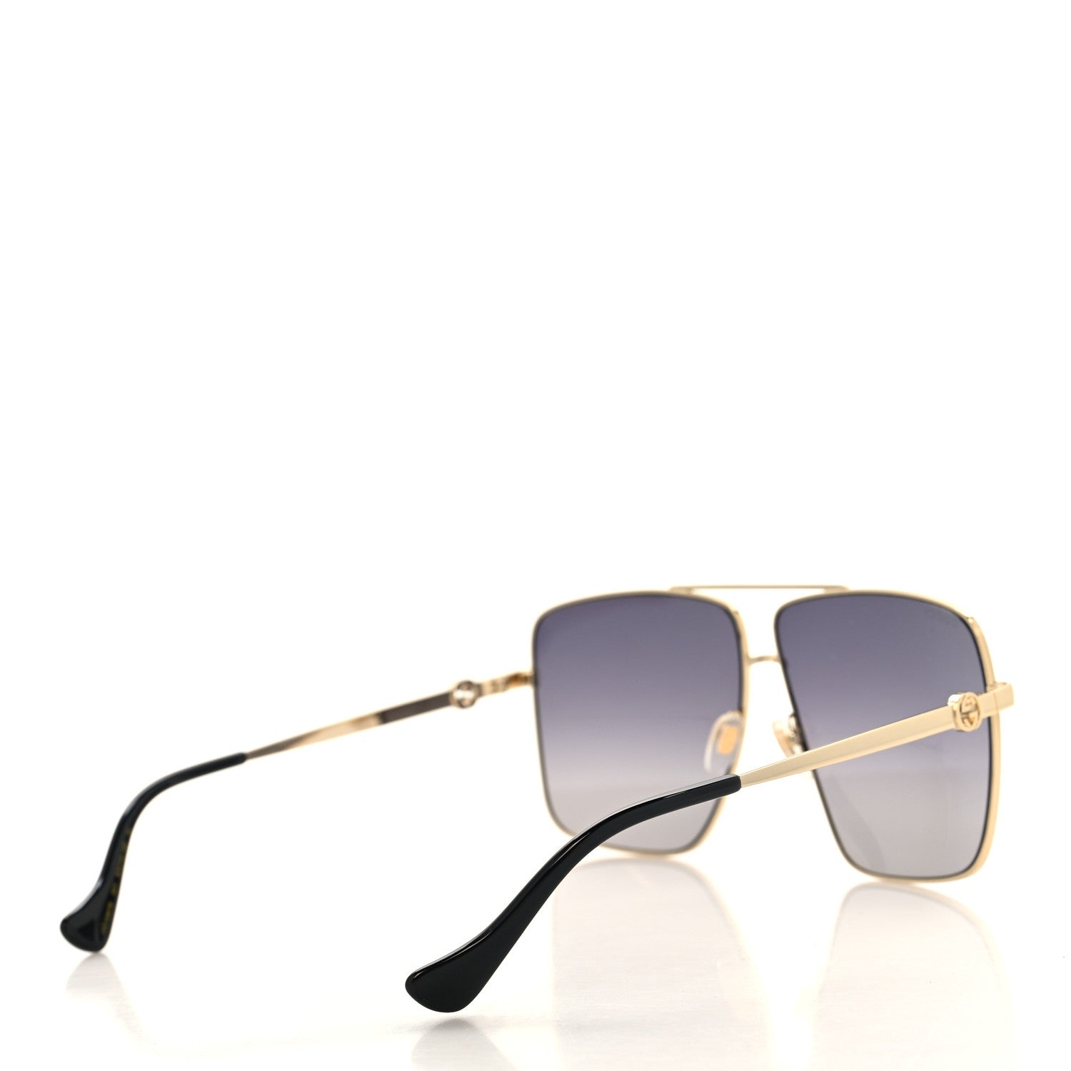 Gucci Metal Navigator Square Sunglasses GG1087S Gold Black 1797387