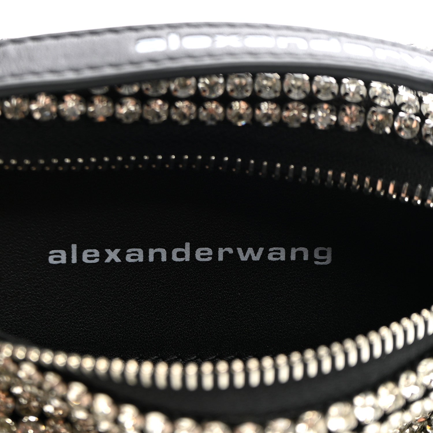 Alexander Wang Mesh Crystal Rhinestone Mini Heiress Pouch Black Silver 6 of 10