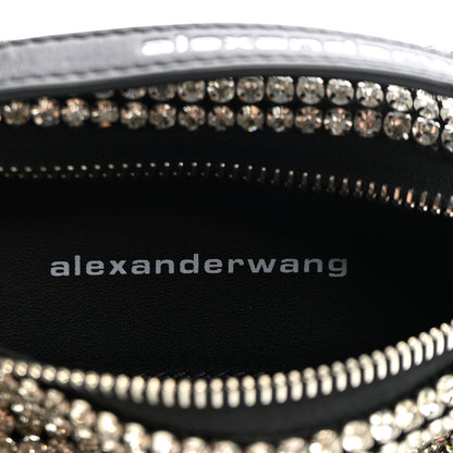 Alexander Wang Mesh Crystal Rhinestone Mini Heiress Pouch Black Silver 6 of 10