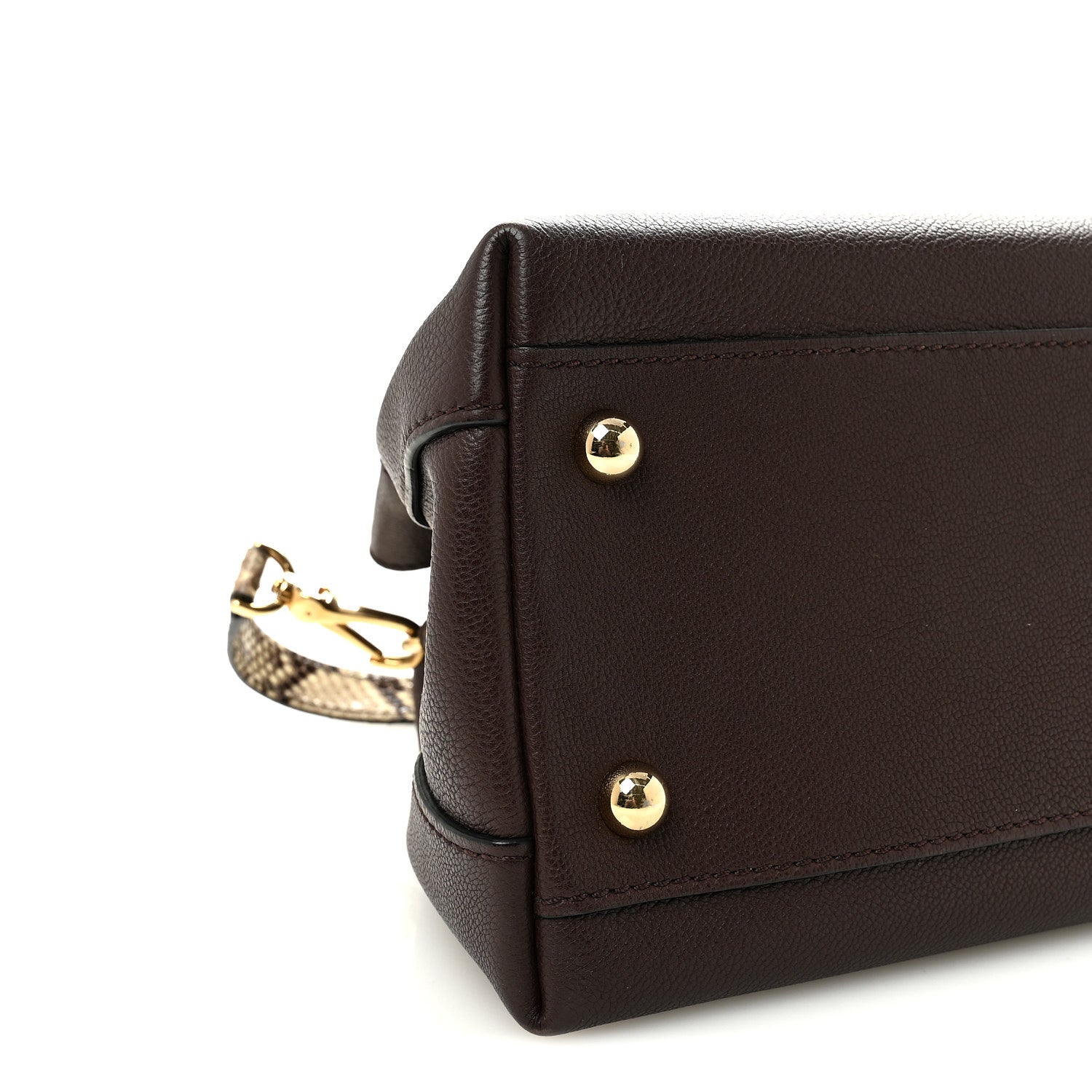 Burberry Grainy Calfskin Snakeskin Small Milton Satchel Brown