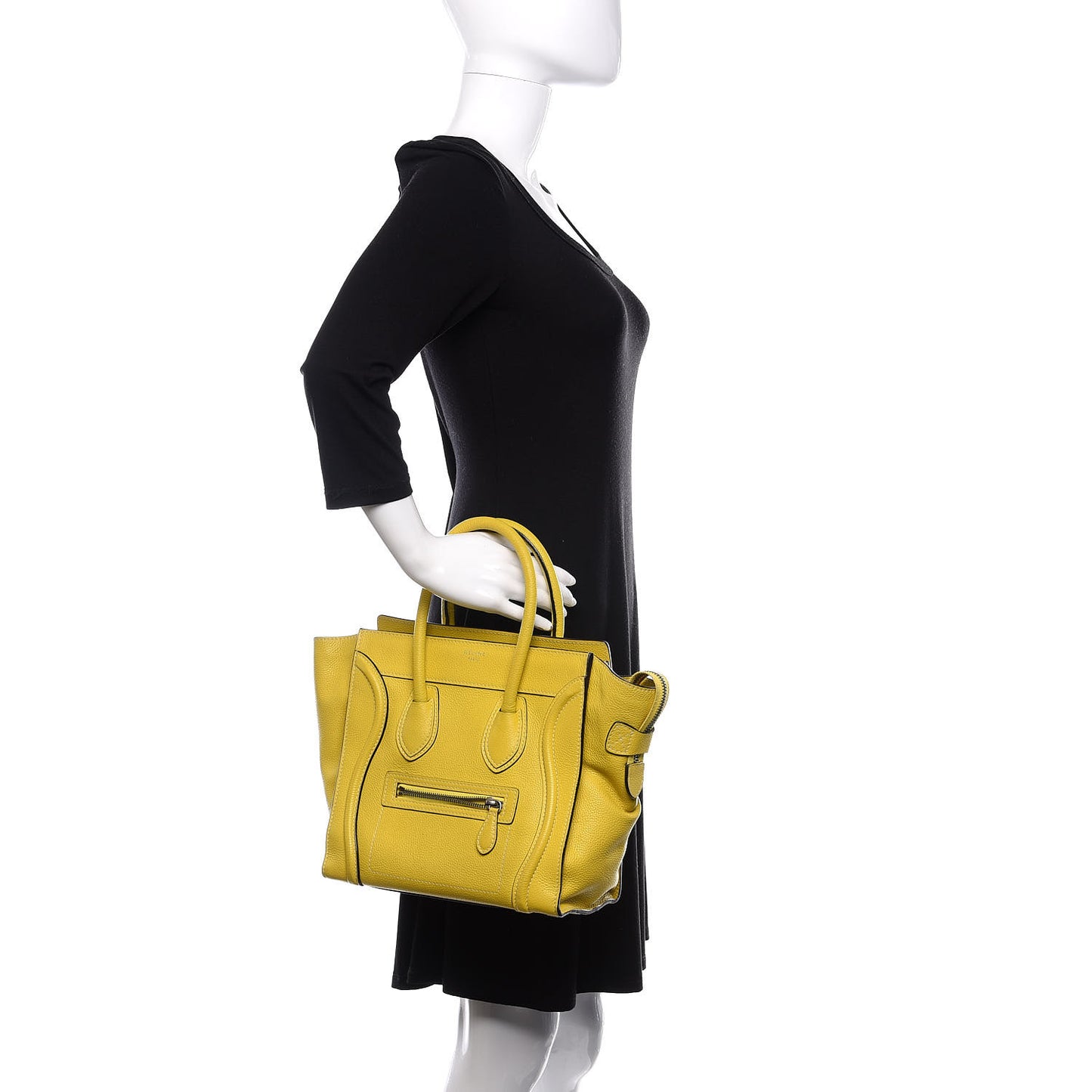 Drummed Calfskin Micro Luggage Citron