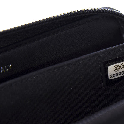 Chanel Lambskin Quilted Small Boy Zip Around Wallet Black 8 of 9