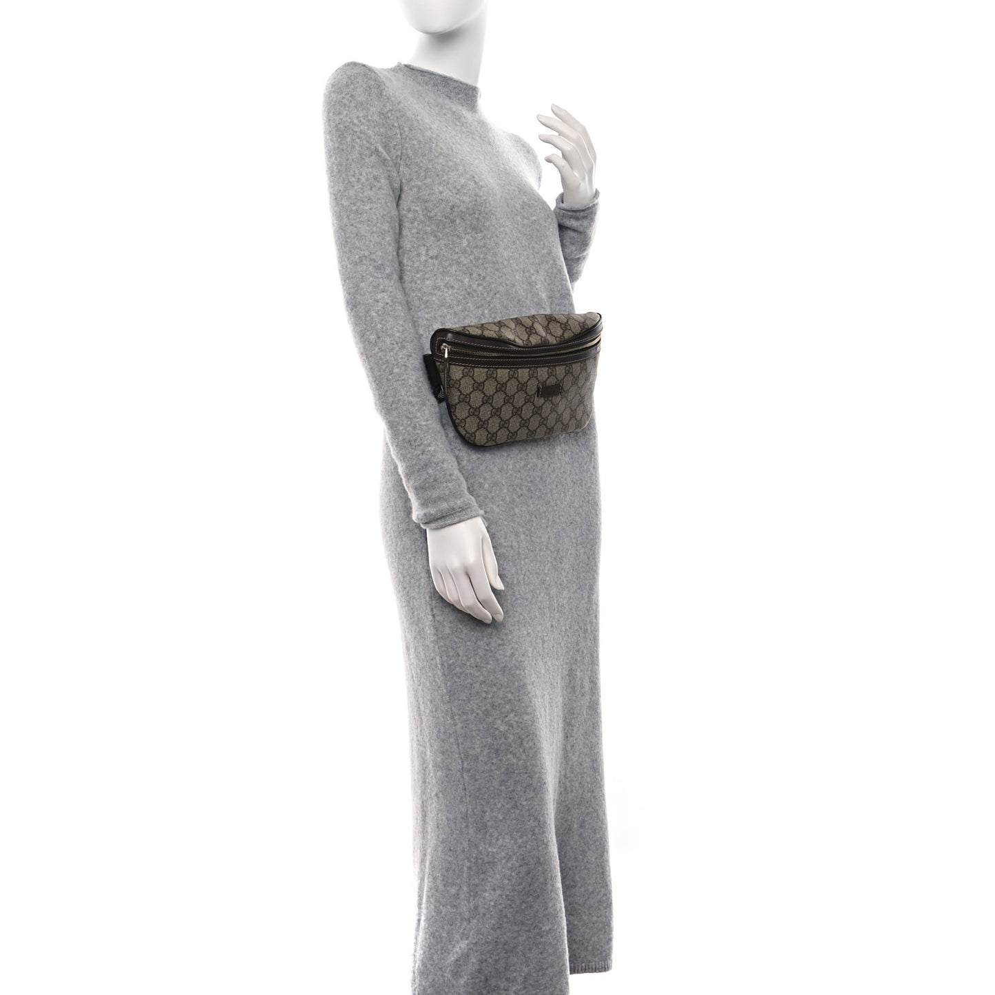 GG Supreme Monogram Belt Bag Dark Brown