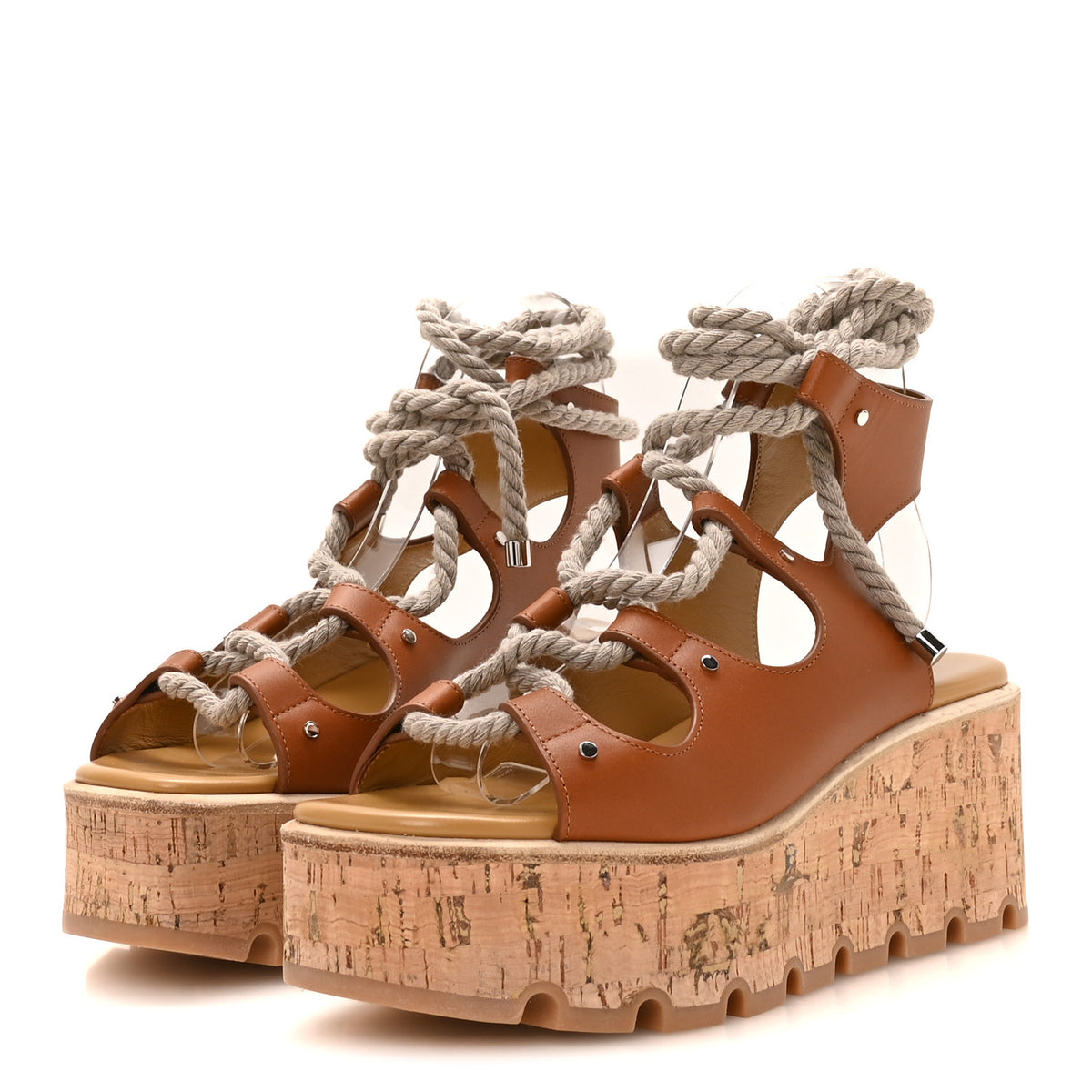 Calfskin Cork Medusa 30 Sandals 37 Naturel