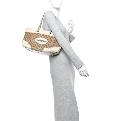 Gucci Monogram Large Punch Tote Off White 2 of 19