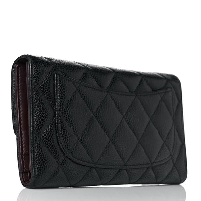 Chanel Caviar Quilted Long Flap Wallet Black 3 of 12