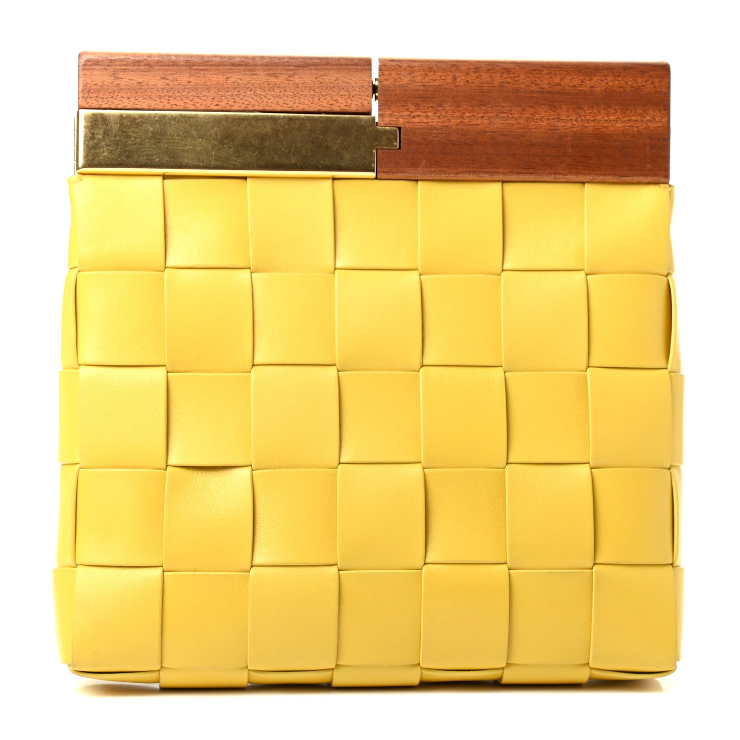 Bottega Veneta Nappa Intrecciato The Snap Clutch Acorn Gold 1 of 6
