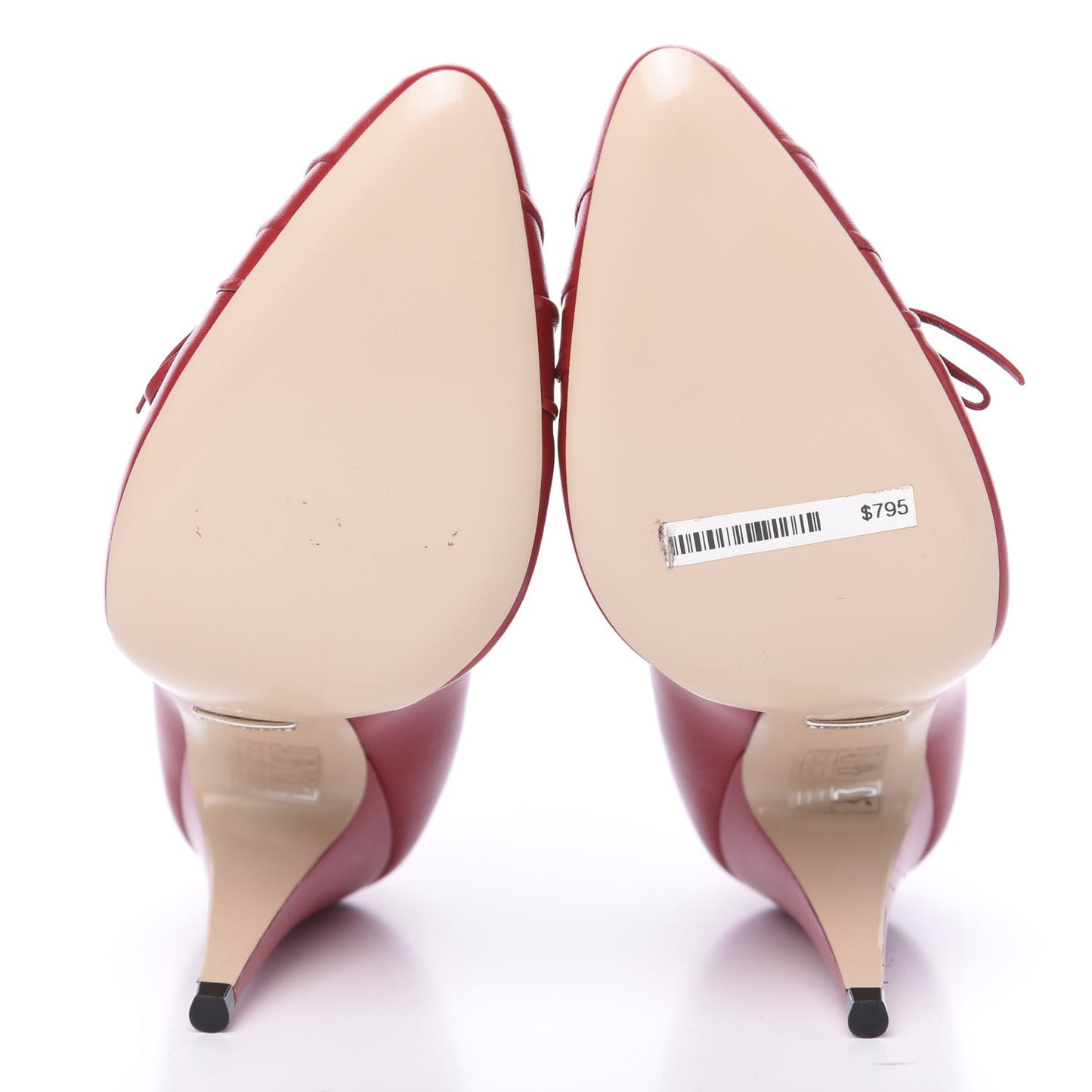 Nappa Bow High Heel Pumps 37.5 Hibiscus Red