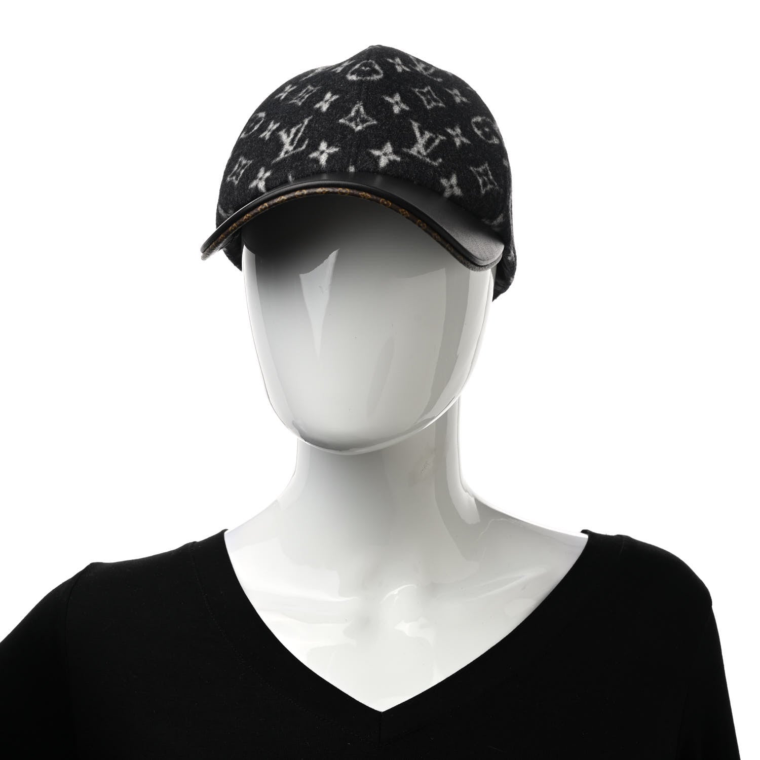 Louis Vuitton Wool Monogram Carry On Cap M Black 2 of 12