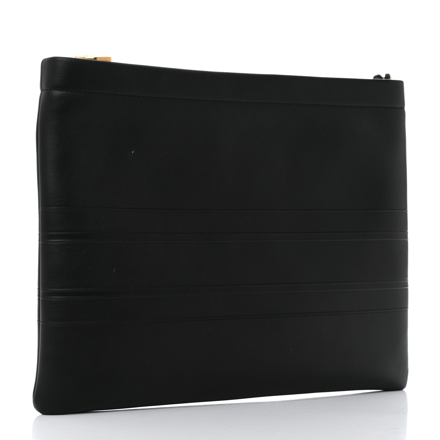 Christian Dior Calfskin Medium Diordouble Zip Pouch Black 3 of 9