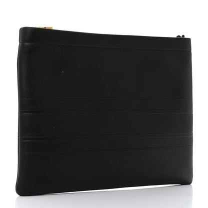 Christian Dior Calfskin Medium Diordouble Zip Pouch Black 3 of 9