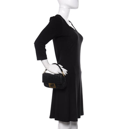 Fendi Nappa FF 1974 Embossed Mini Baguette Black 3 of 11
