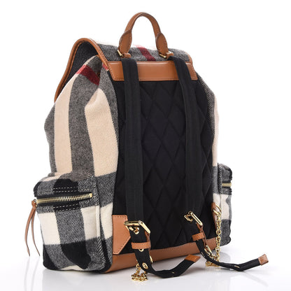 Burberry Wool Mega Check Large Rucksack Backpack Grey 3 of 9