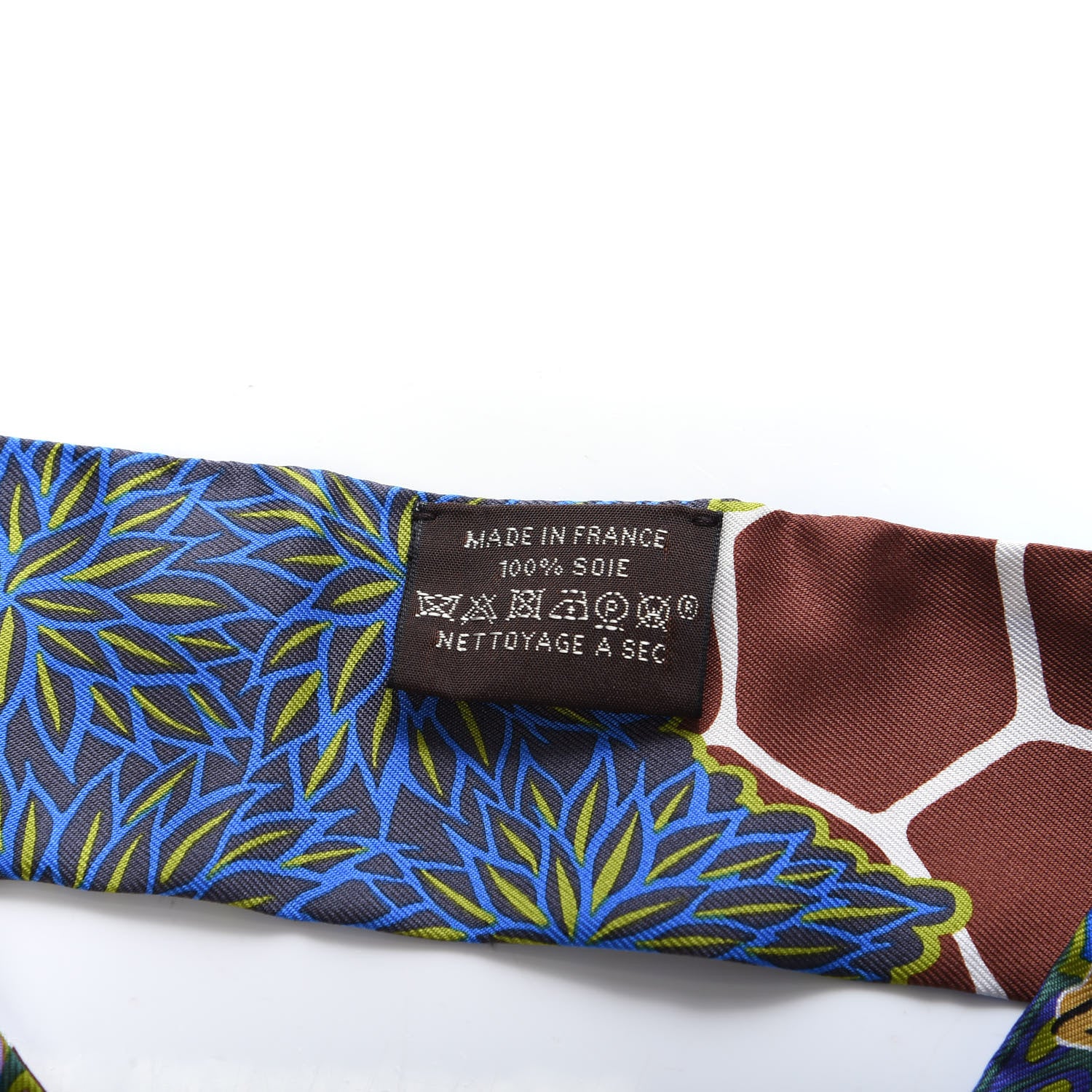 Hermes Silk The Three Graces Twilly Bleu Vert Marron 2 of 3