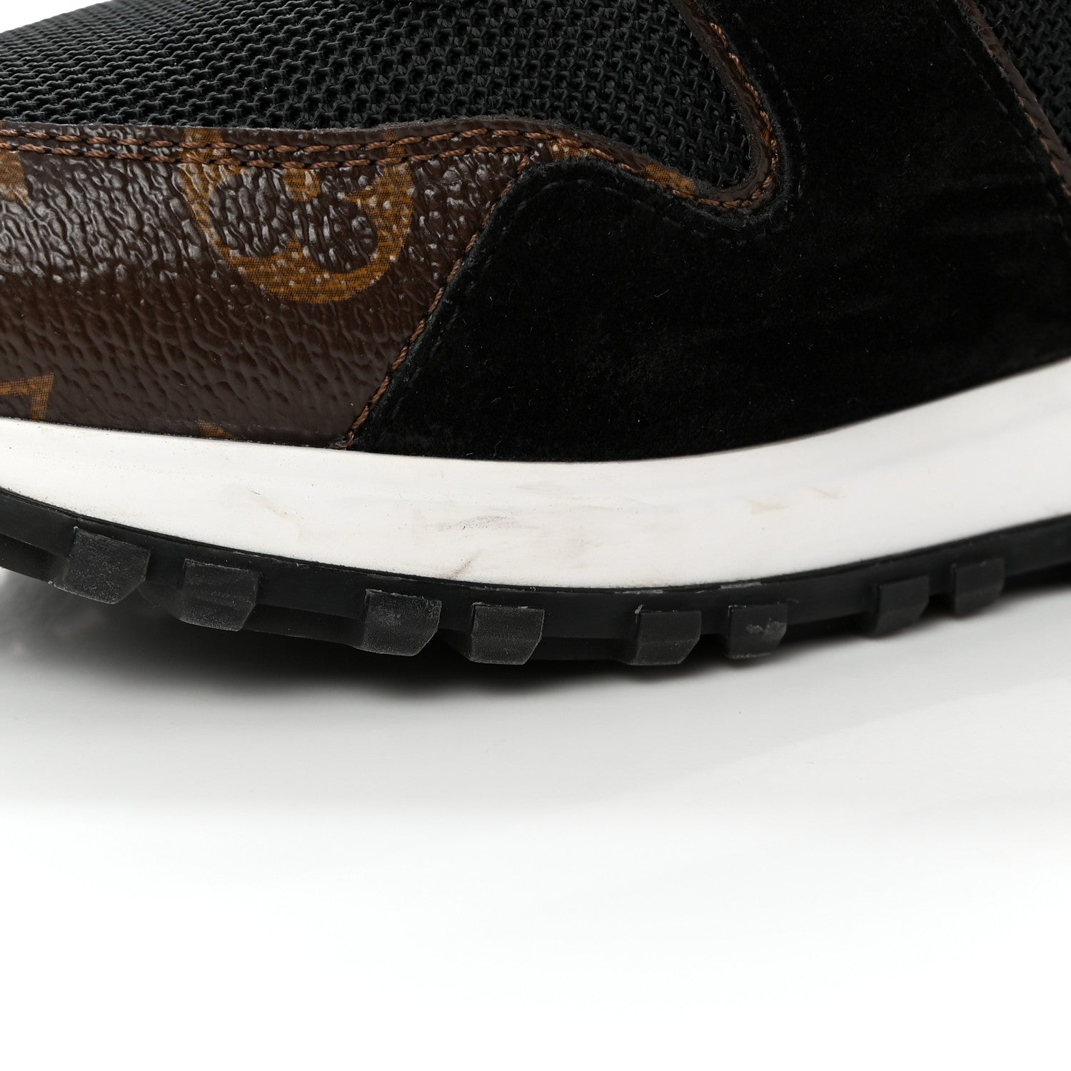 Louis Vuitton Suede Monogram Run Away Sneakers 37.5 Black 13 of 14