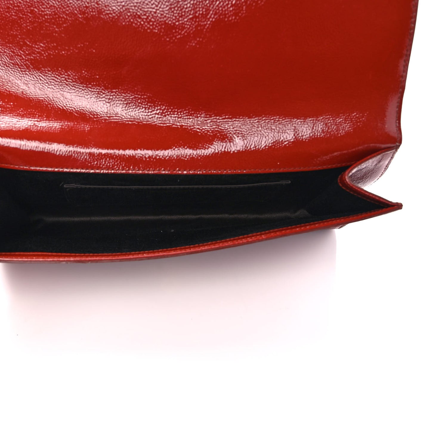 Textured Patent Monogram Large Belle De Jour Clutch Red