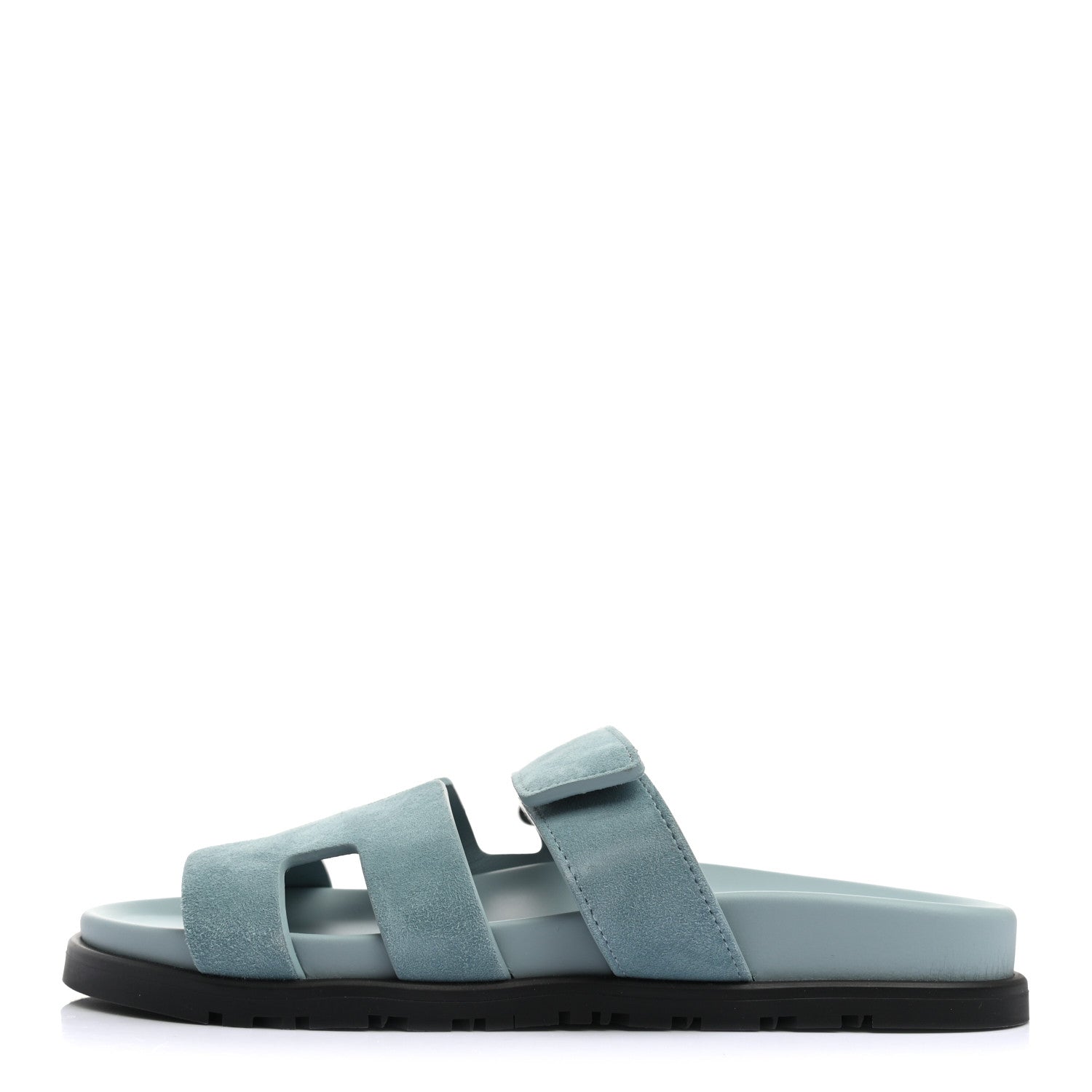 Hermes Suede Goatskin Womens Chypre Sandals 38 Vert d'eau 1 of 8