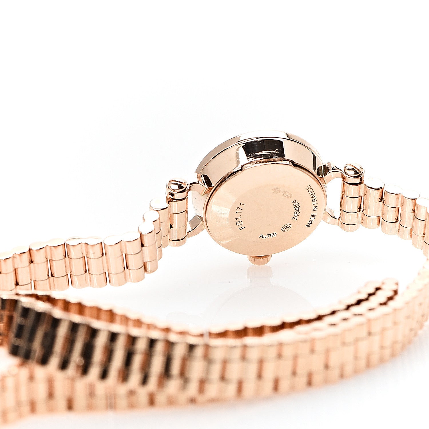 Hermes 18K Rose Gold Diamond 16mm Faubourg Double Tour Quartz Watch 5 of 6