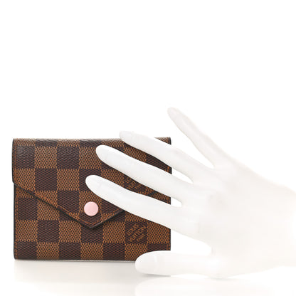Louis Vuitton Damier Ebene Victorine Wallet Rose Ballerine 2 of 7