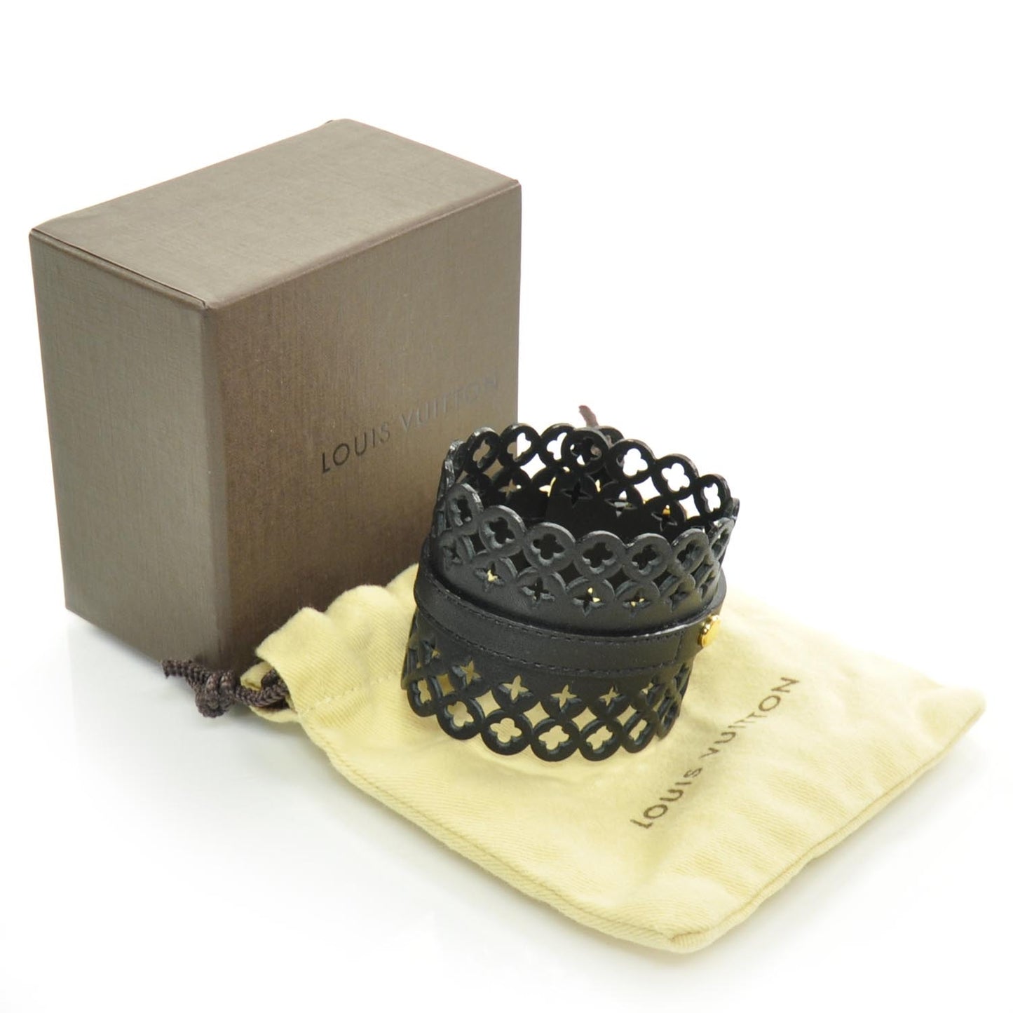 Calfskin Flower It Bracelet Black