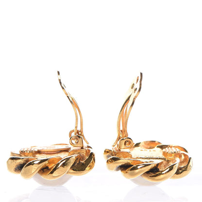 Chanel Pearl CC Clip On Earrings Gold 5 of 8