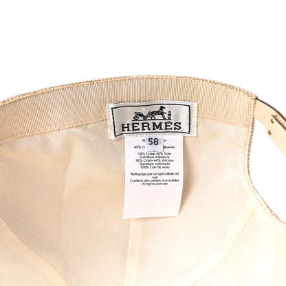 Hermes Toile H Cotton Canvas Swift Tess Kelly Plein Air Cap 58 Desert Nata 9 of 9