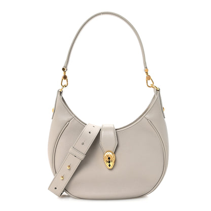 Bulgari Urban Grain Smooth Calfskin Serpenti Ellipse Shoulder Bag Foggy Opal 1 of 9