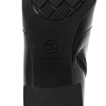 Chanel Stretch Lambskin Cap Toe CC Uniform Short Boots 38 Black 8 of 9