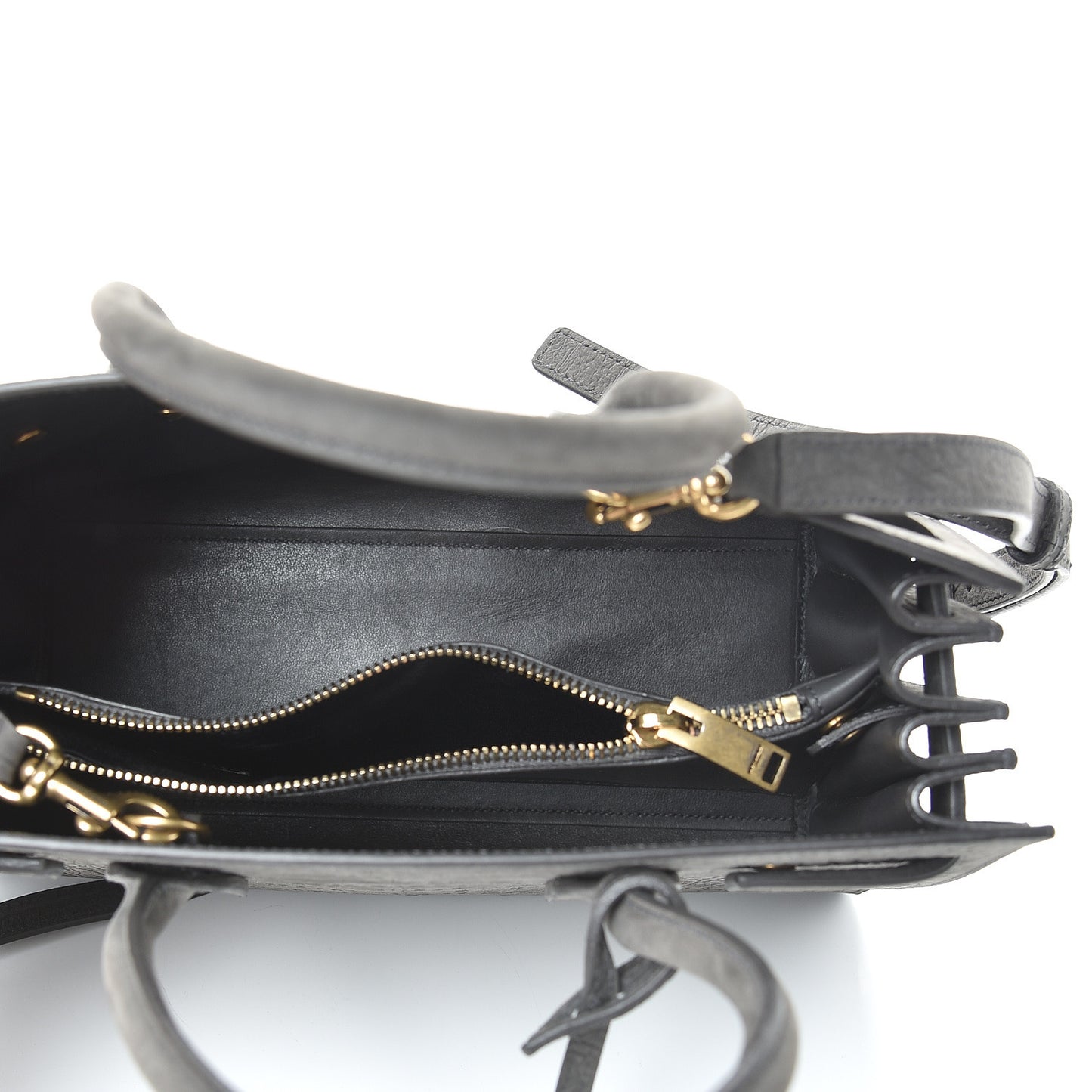 Crocodile Embossed Nubuck Baby Sac De Jour Dark Anthracite