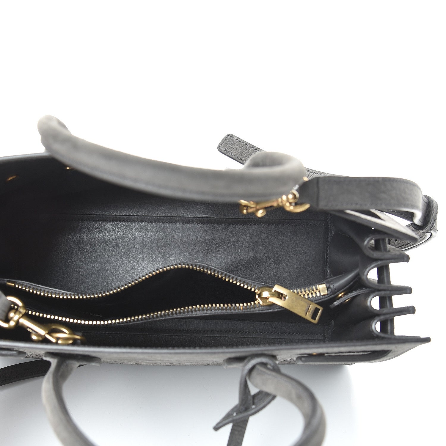 Saint Laurent Crocodile Embossed Nubuck Baby Sac De Jour Dark Anthracite 4 of 10