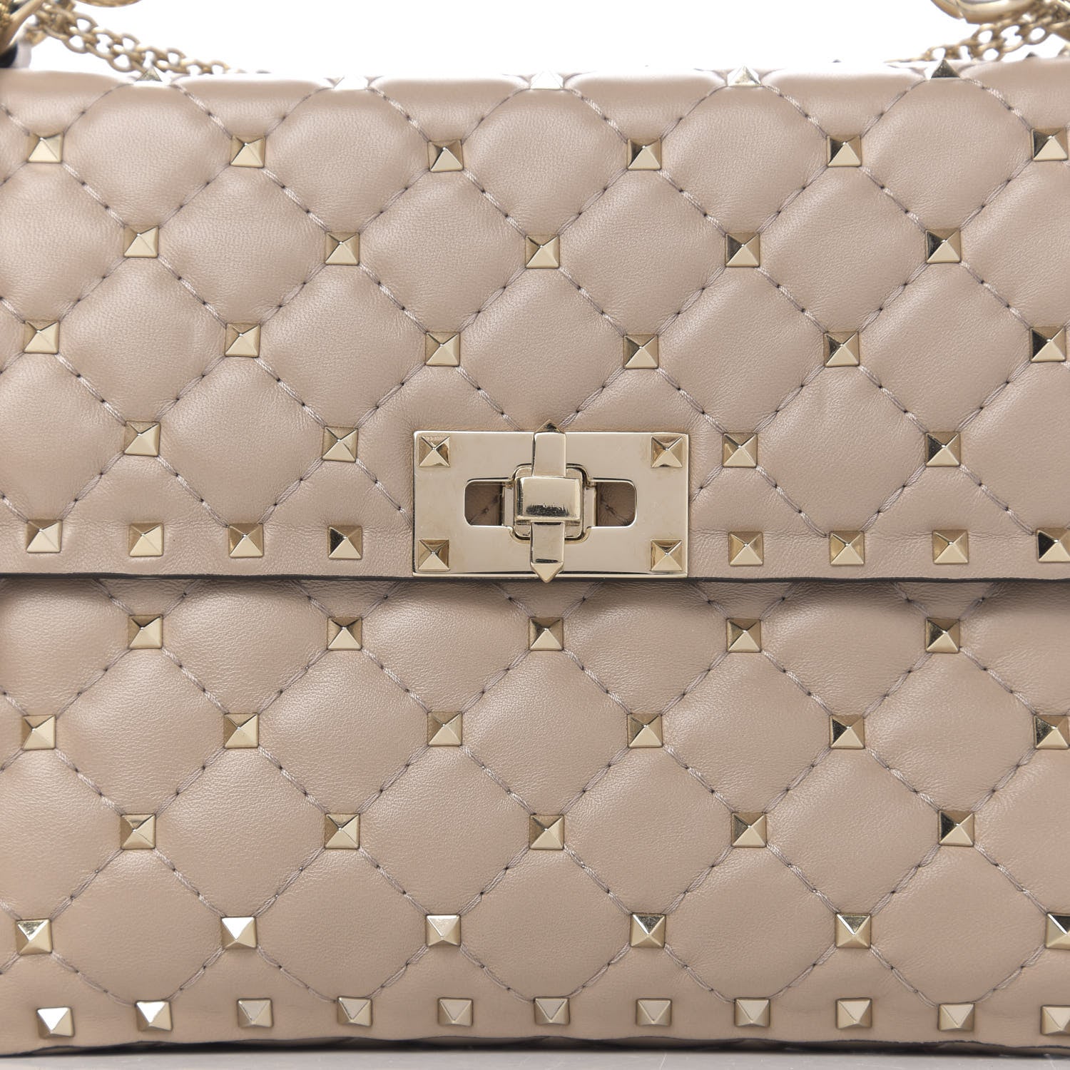 Valentino Garavani Lambskin Medium Rockstud Spike Shoulder Bag Poudre 10 of 10