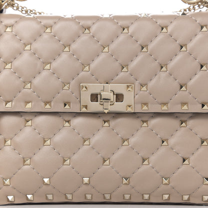 Valentino Garavani Lambskin Medium Rockstud Spike Shoulder Bag Poudre 10 of 10