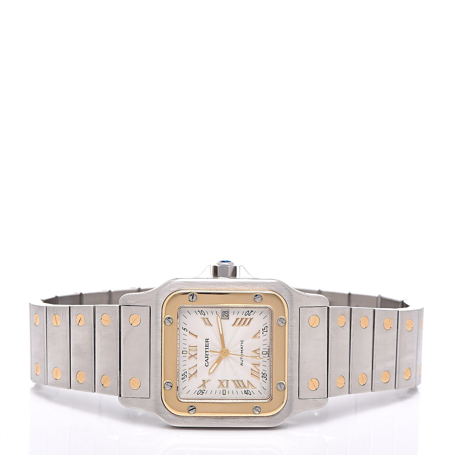 Cartier Stainless Steel 18K Yellow Gold 29mm Santos De Cartier Galbee Automatic Watch 3 of 6