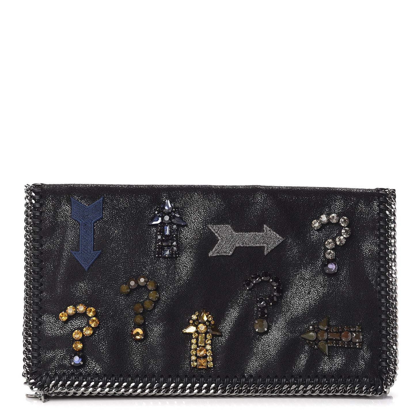 Shaggy Deer Crystal Falabella Clutch Black