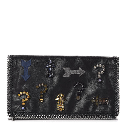 Stella McCartney Shaggy Deer Crystal Falabella Clutch Black 1 of 16
