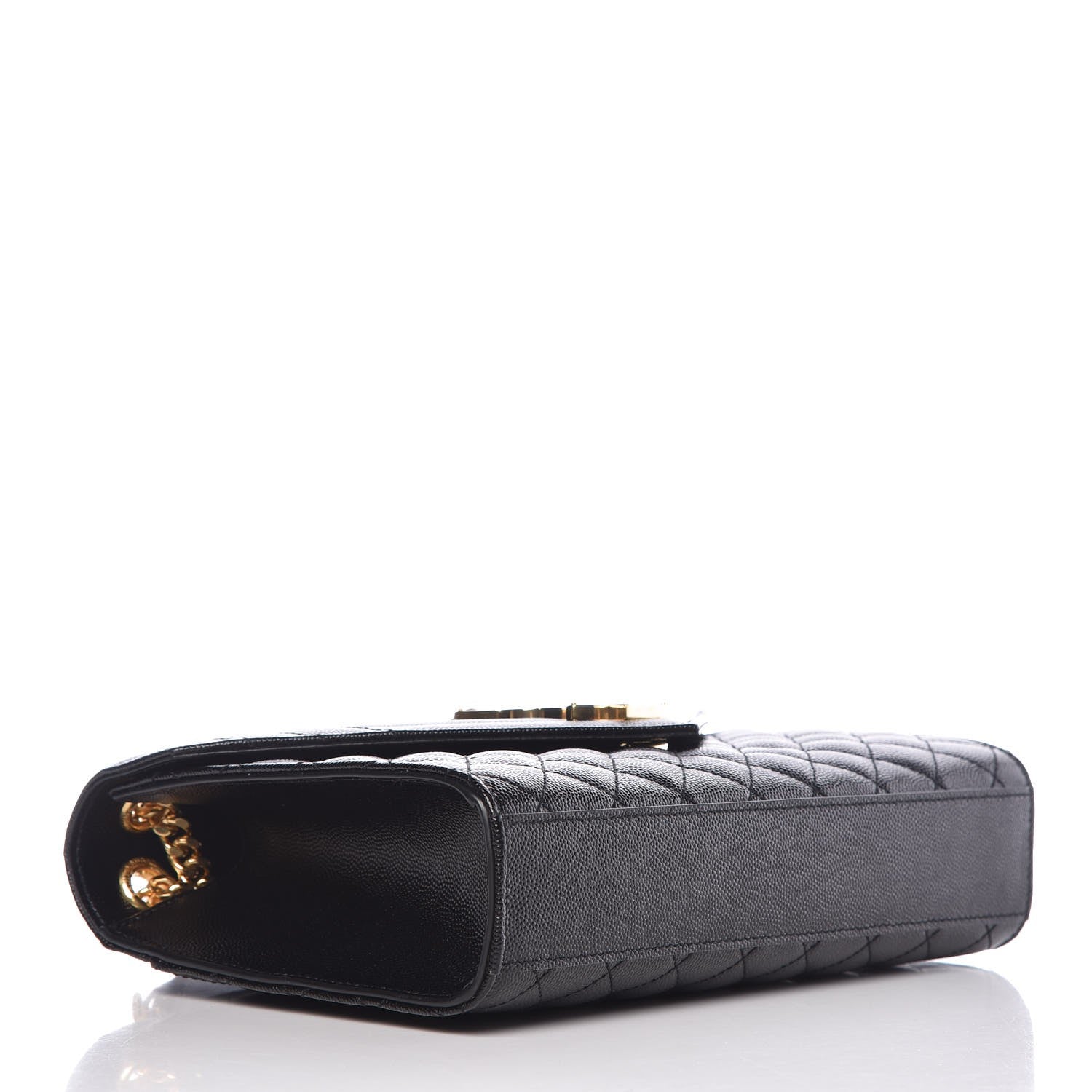 Saint Laurent Grain De Poudre Textured Mixed Matelasse Triquilt Medium Monogram Satchel Black 5 of 8