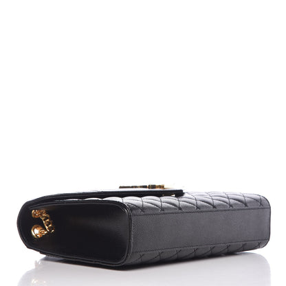 Saint Laurent Grain De Poudre Textured Mixed Matelasse Triquilt Medium Monogram Satchel Black 5 of 8