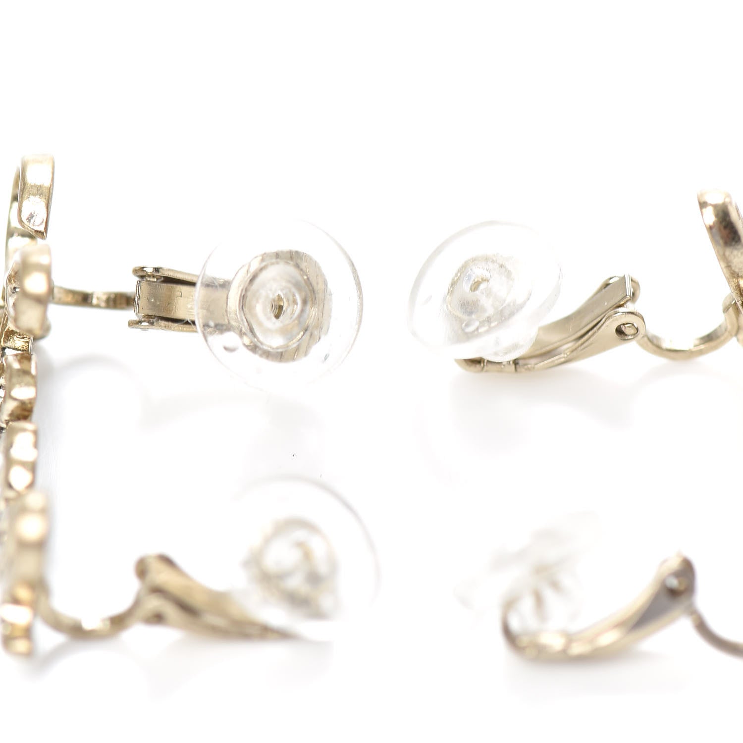 Chanel Metal Logo CC Turnlock Clip On Earrings Gold 3 of 4