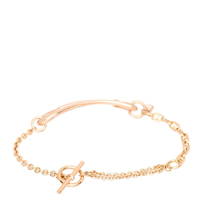 Hermes 18K Rose Gold Diamond MM Chaine d'Ancre Punk Bracelet SH 3 of 5