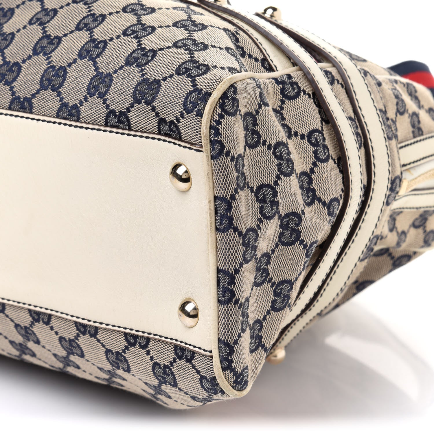 Gucci Monogram Vintage Web Signature XL Bowler White 8 of 15