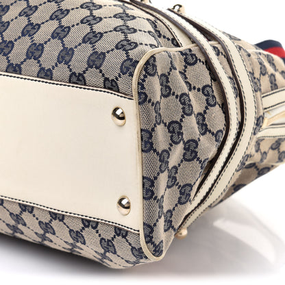 Gucci Monogram Vintage Web Signature XL Bowler White 8 of 15