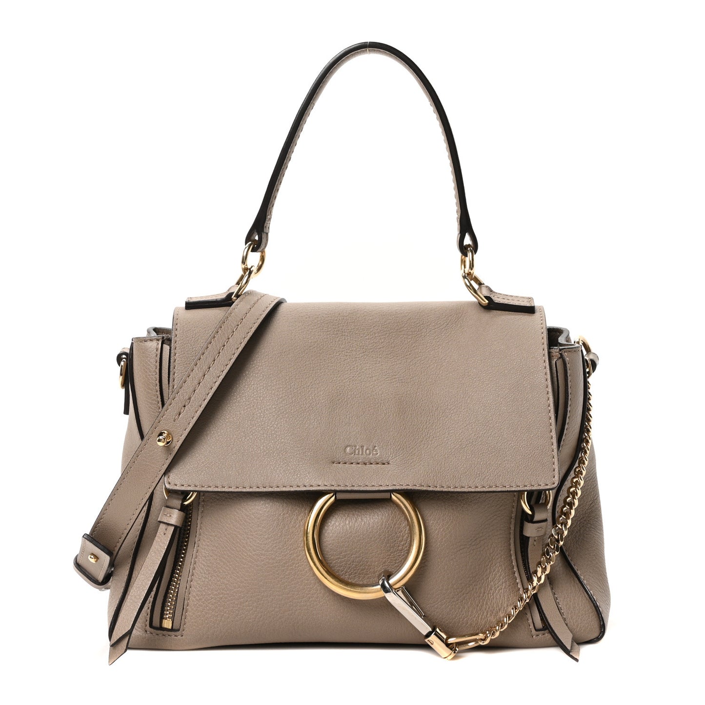 Calfskin Small Faye Day Shoulder Bag Motty Grey