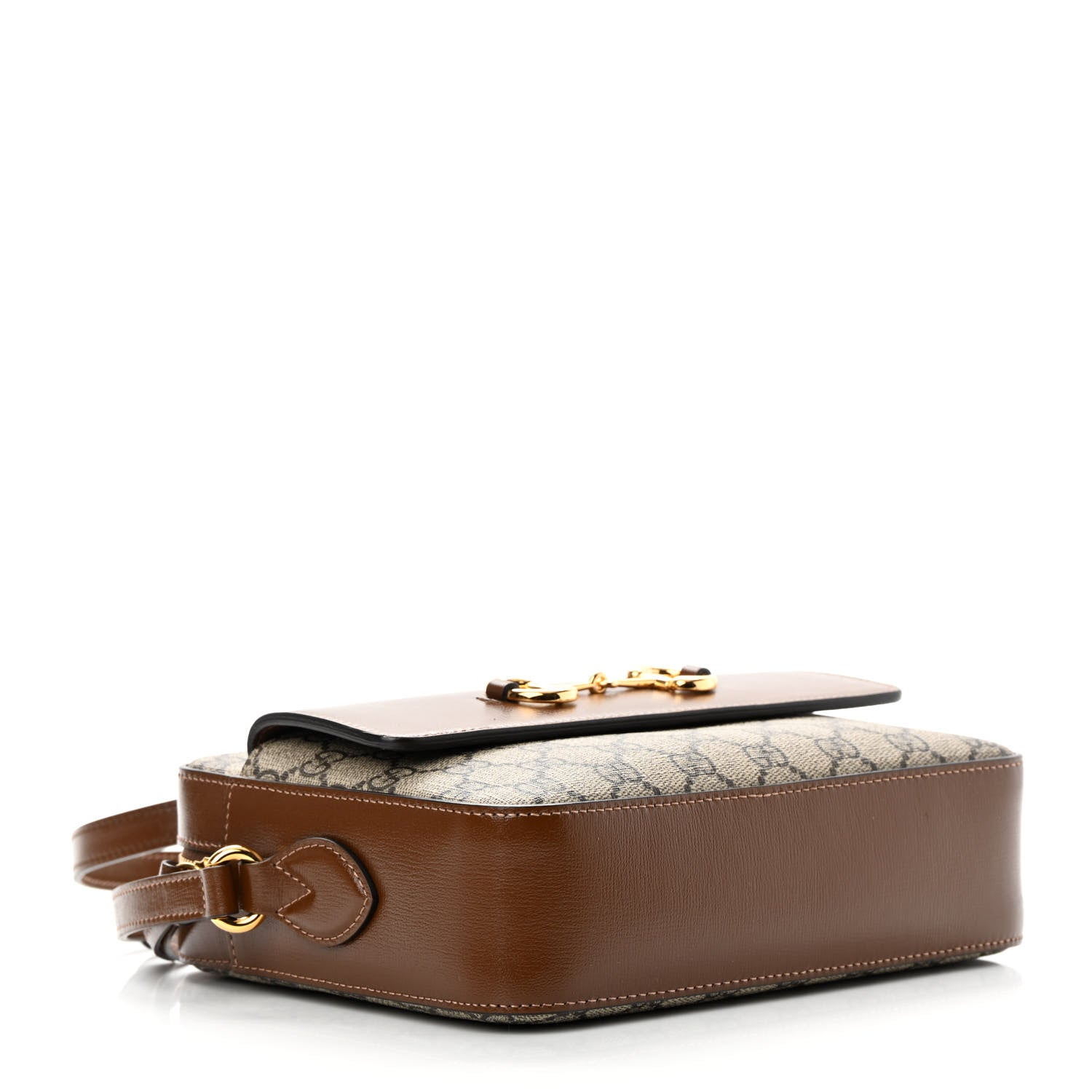 Gucci GG Supreme Monogram Small Horsebit 1955 Shoulder Bag Beige Brown Sugar 4 of 11