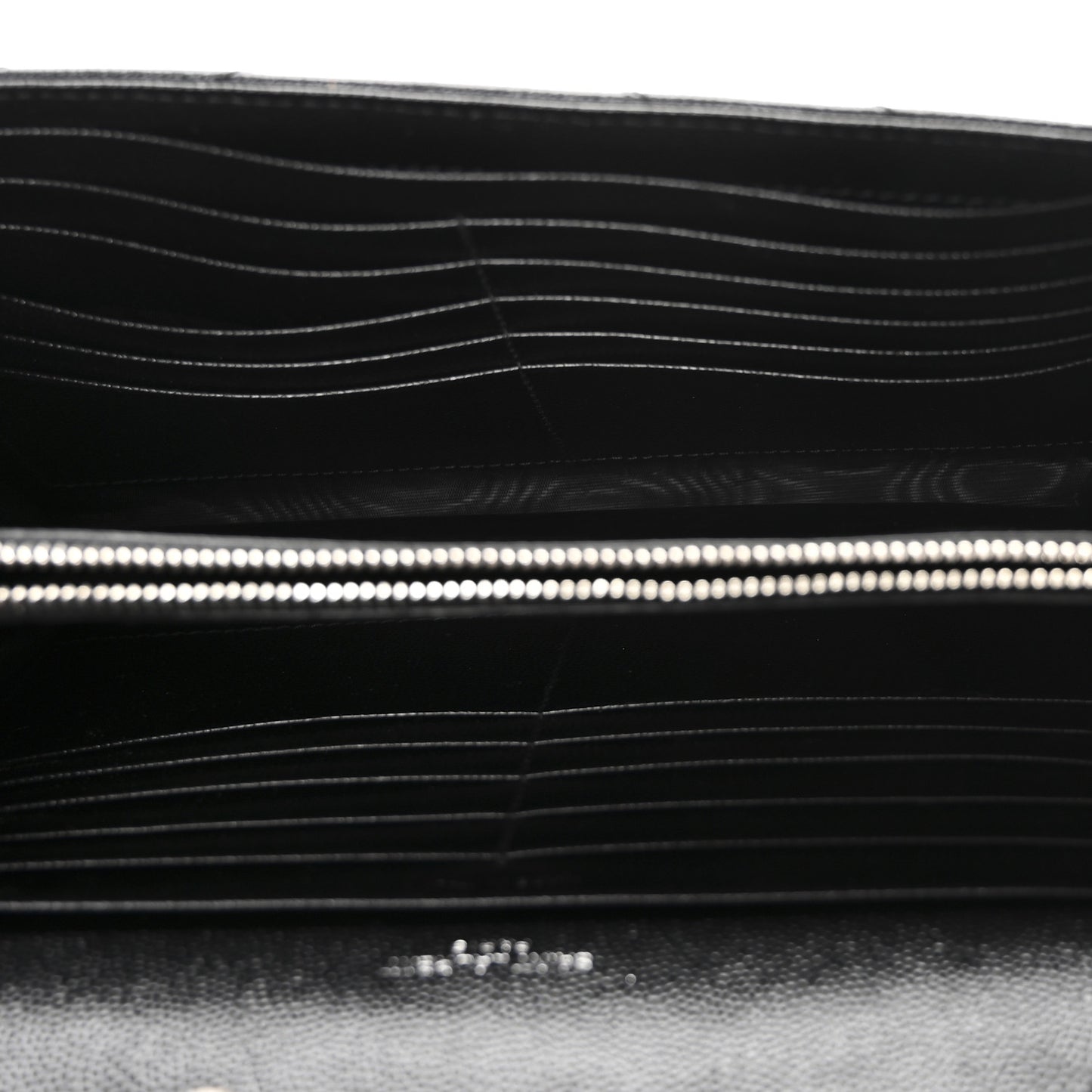 Grain De Poudre Matelasse Chevron Monogram Chain Wallet Black