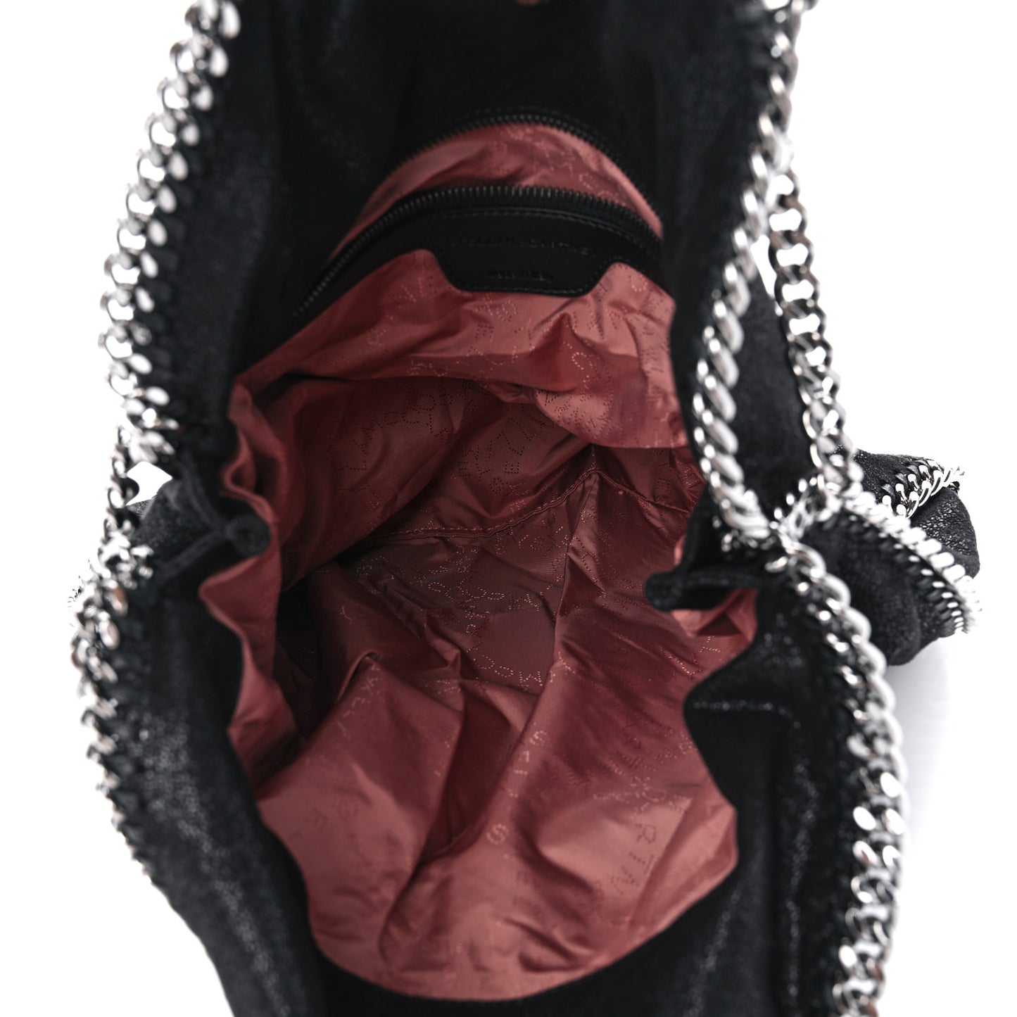STELLA MCCARTNEY Shaggy Deer Falabella Fold Over Tote Black