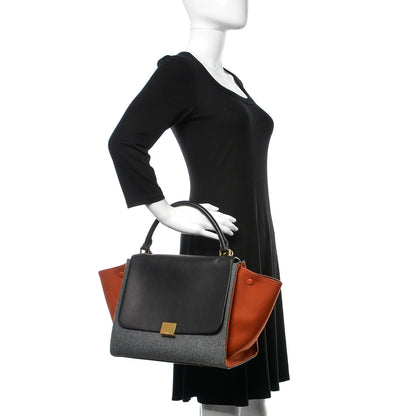 Celine Felt Smooth Calfskin Tri-color Medium Trapeze Brick 3 of 12