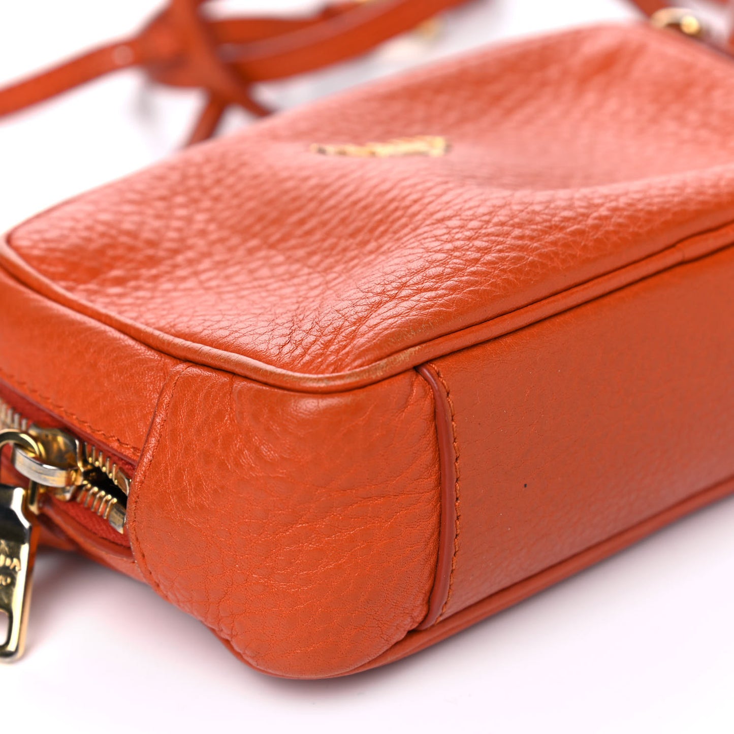 Vitello Daino Mini Camera Crossbody Papaya